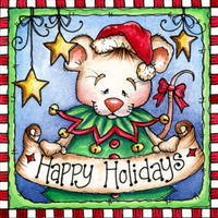 Thumbnail for Christmas Mouse Happy Holidays 10x10" Metal Wreath Sign - DECOE-201