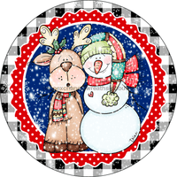 Thumbnail for Wreath Sign, Christmas Sign, Reindeer Sign, 10