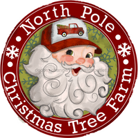 Thumbnail for Christmas Santa Tree Farm 18" Wood Door Hanger - DECOE-155-DH