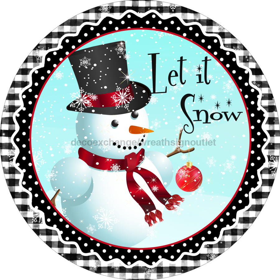 Wreath Sign, Christmas Sign, Snowman Sign, DECOE-2109, Sign For Wreath, Round Sign, DecoExchange - DecoExchange¬Æ