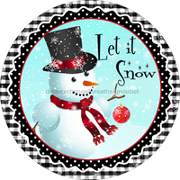 Thumbnail for Wreath Sign, Christmas Sign, Snowman Sign, DECOE-2109, Sign For Wreath, Round Sign, DecoExchange - DecoExchange¬Æ
