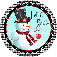 Thumbnail for Wreath Sign, Christmas Sign, Snowman Sign, DECOE-2109, Sign For Wreath, Round Sign, DecoExchange - DecoExchange¬Æ