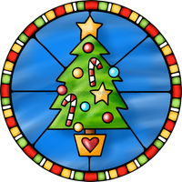 Thumbnail for Wreath Sign, Christmas Tree Sign, Christmas Sign, Stained Glass, DECOE-1105, Sign For Wreath, DecoExchange - DecoExchange¬Æ