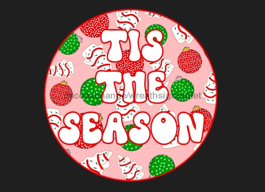Wreath Sign, Christmas Sign, Christmas Trees Sign, DECOE-1180, Sign For Wreath, Round Sign 12 round, metal sign, christmas
