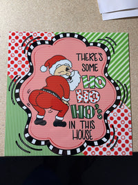 Thumbnail for Christmas Twerking Santa 10x10" Metal Wreath Sign - CR-009