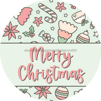 Thumbnail for Wreath Sign Christmas Wreath Sign Vintage Candy Decoe-2389 For Round 10 Wood