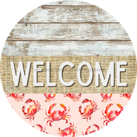 Thumbnail for Wreath Sign, Crab Sign, Crustaceancore Sign, DECOE-2084, Sign For Wreath, Round Sign, DecoExchange - DecoExchange¬Æ