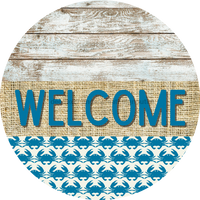 Thumbnail for Wreath Sign, Crab Sign, Crustaceancore Sign, DECOE-2086, Sign For Wreath, Round Sign, DecoExchange - DecoExchange¬Æ
