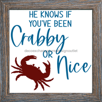 Thumbnail for Wreath Sign, Crabby or Nice, Beach Christmas Sign, 10