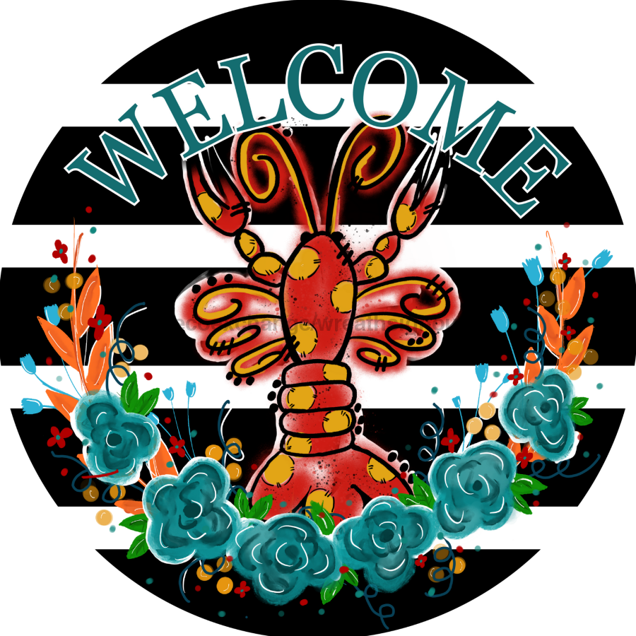 Wreath Sign, Crawfish Sign, Louisiana Sign, DECOE-1036, Sign For Wreath, DecoExchange - DecoExchange¬Æ