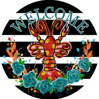 Thumbnail for Wreath Sign, Crawfish Sign, Louisiana Sign, DECOE-1036, Sign For Wreath,  wood wreath sign, 10 round, louisiana