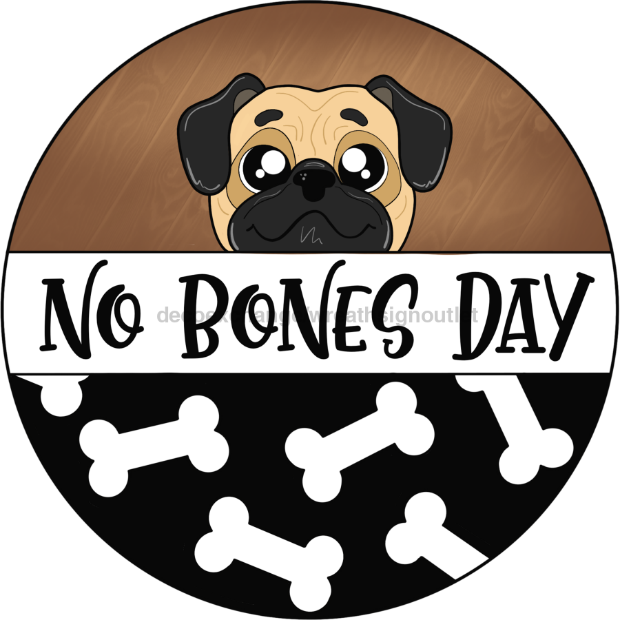 Dog Pug 18" Wood Door Hanger - CR-036-DH