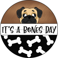 Thumbnail for Dog Pug 18" Wood Door Hanger - CR-037-DH