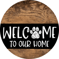 Thumbnail for Wreath Sign Dog Welcome To Our Home Decoe-2324 For Round 10 Metal