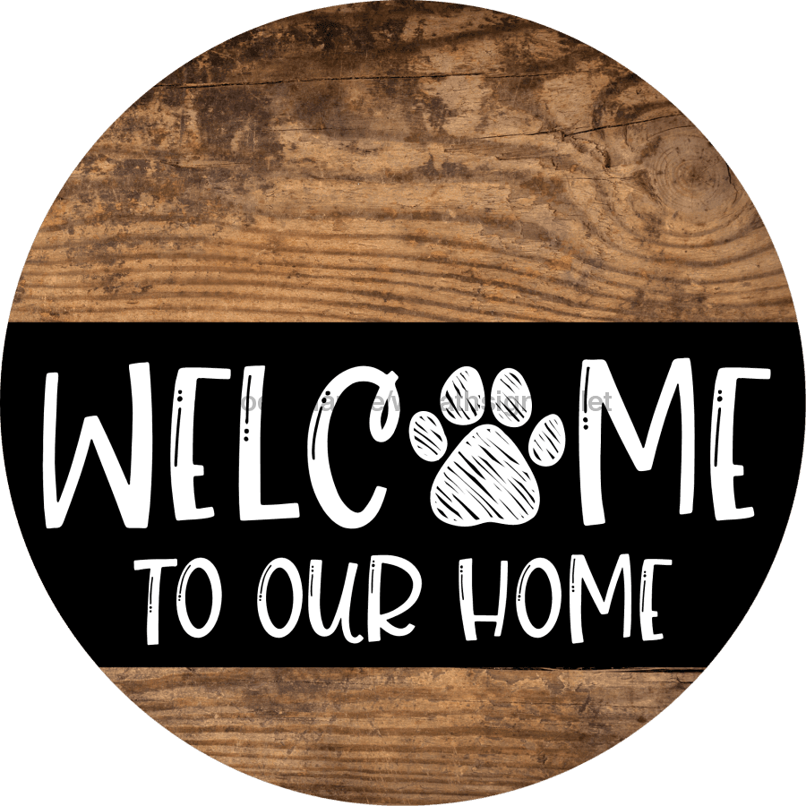 Wreath Sign Dog Welcome To Our Home Decoe-2324 For Round 10 Wood