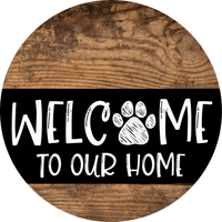 Thumbnail for Wreath Sign Dog Welcome To Our Home Decoe-2324 For Round 10 Wood