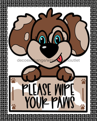 Thumbnail for Wreath Sign, Dog Sign, Wipe Your Paws, 8x10
