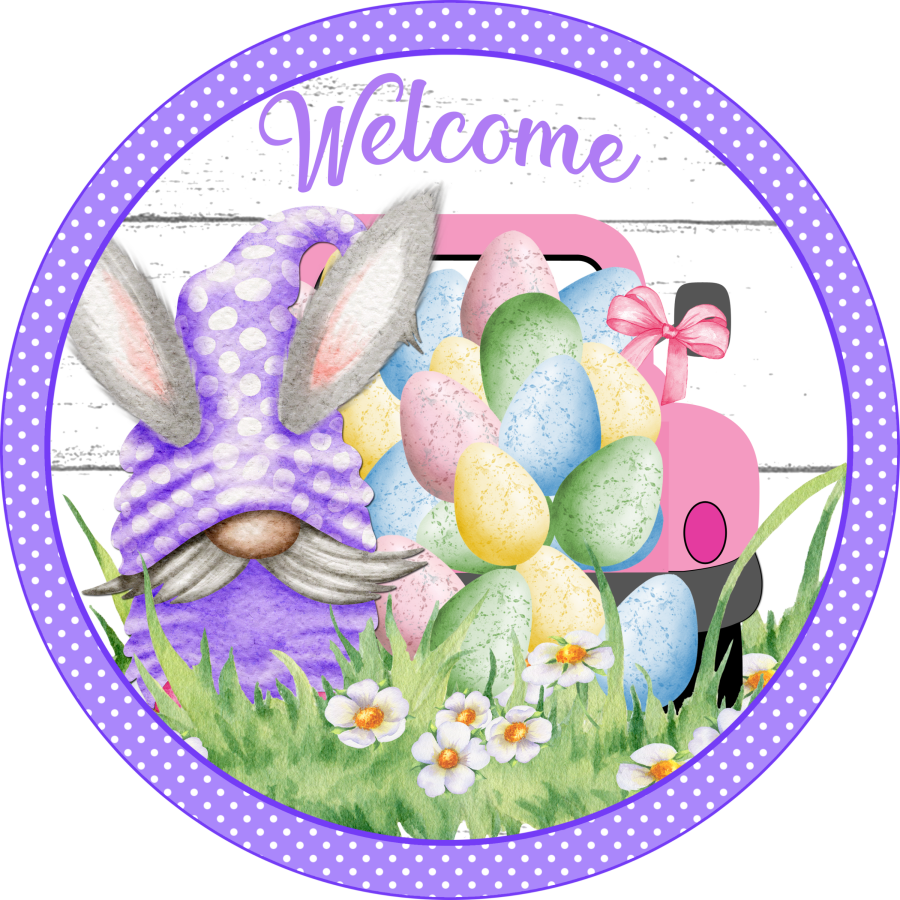 Easter Truck Spring 18" Wood Door Hanger - DECOE-272-DH