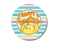 Thumbnail for Wreath Sign, Easter Sign, Yellow Chick Happy Easter Sign, DECOE-467, Sign For Wreath,  wood wreath sign, 10 round, easter