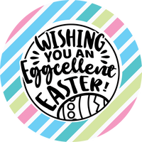 Thumbnail for Wreath Sign, Eggcellent Easter, Round Easter Sign, Religious Easter Sign, DECOE-474, Sign For Wreath, DecoExchange - DecoExchange