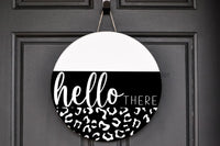 Thumbnail for Wreath Sign, Everyday Sign, Hello There, Leopard Print sign, DECOE-1128, Sign For Wreath, Door Hanger, DecoExchange - DecoExchange¬Æ