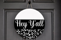 Thumbnail for Wreath Sign, Everyday Sign, Hey Yall, Leopard Print sign, DECOE-1125, Sign For Wreath, Door Hanger, DecoExchange - DecoExchange¬Æ
