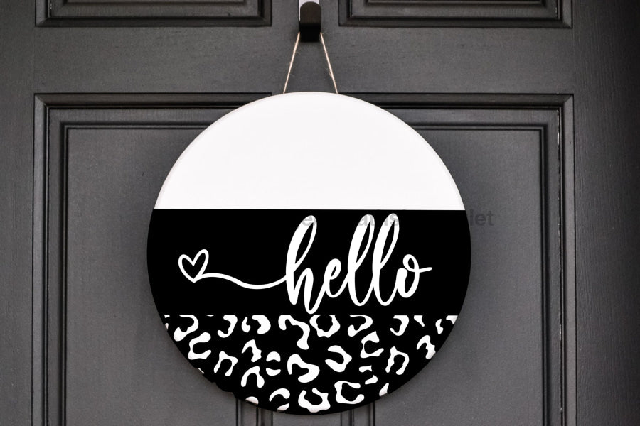 Wreath Sign, Everyday Sign, Leopard Print sign, DECOE-1124, Sign For Wreath, Door Hanger, DecoExchange - DecoExchange¬Æ