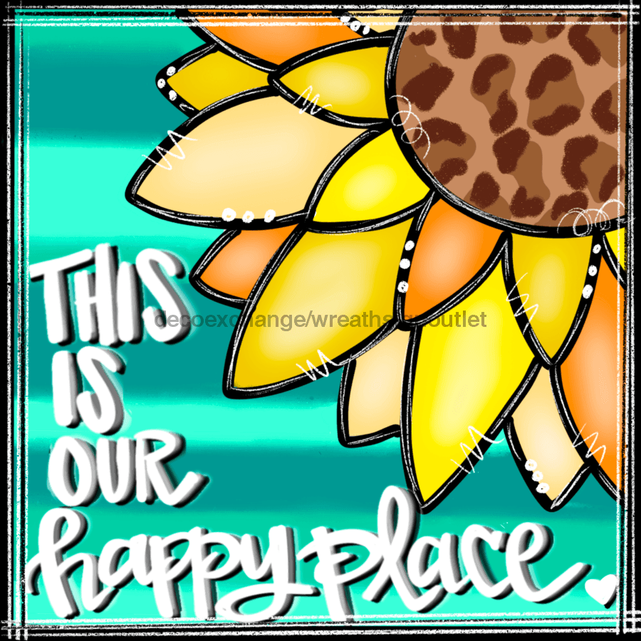 Wreath Sign, Everyday Sign, Sunflower Welcome, 10x10", Metal Sign, TH-018, Sign For Wreath, DecoExchange - DecoExchange