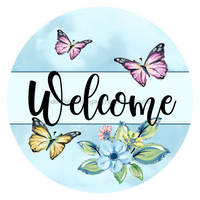 Thumbnail for Wreath Sign, Everyday Welcome, Butterfly Sign, DECOE-1073, Sign For Wreath, DecoExchange - DecoExchange¬Æ