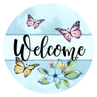 Thumbnail for Wreath Sign, Everyday Welcome, Butterfly Sign, DECOE-1073, Sign For Wreath, DecoExchange - DecoExchange¬Æ