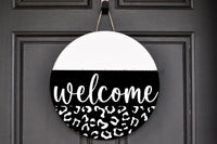 Thumbnail for Wreath Sign, Everyday Sign, Welcome, Leopard Print sign, DECOE-1126, Sign For Wreath, Door Hanger, DecoExchange - DecoExchange¬Æ