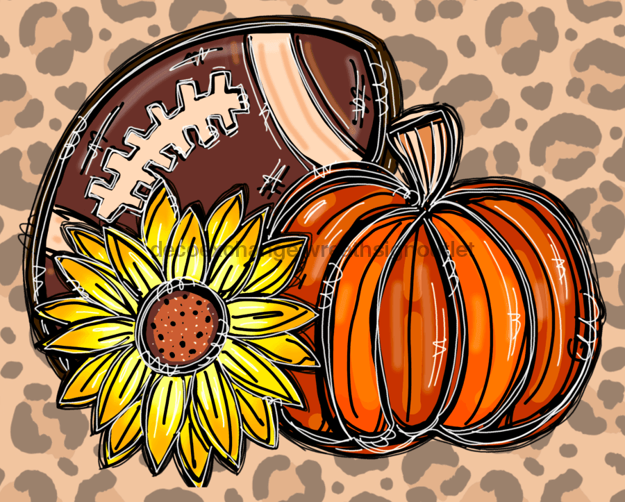 Wreath Sign, Fall Football Sign, Fall Sign, 8x10" Metal Sign DECOE-709, Sign For Wreath, DecoExchange - DecoExchange