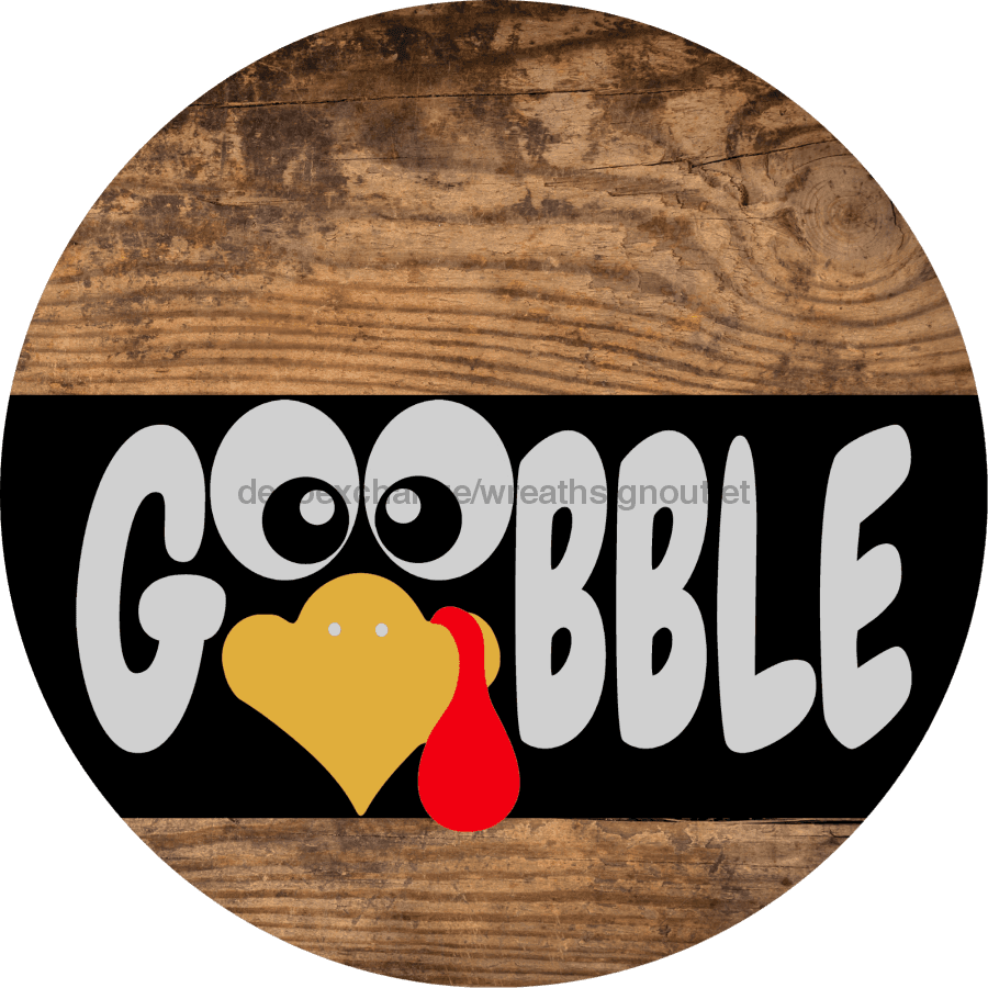 Wreath Sign Fall Gobble Decoe-2331 For Round 12 metal