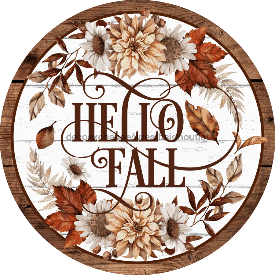Wreath Sign, Fall Sign, Harvest Sign, DECOE-2113, Sign For Wreath, Round Sign, DecoExchange - DecoExchange