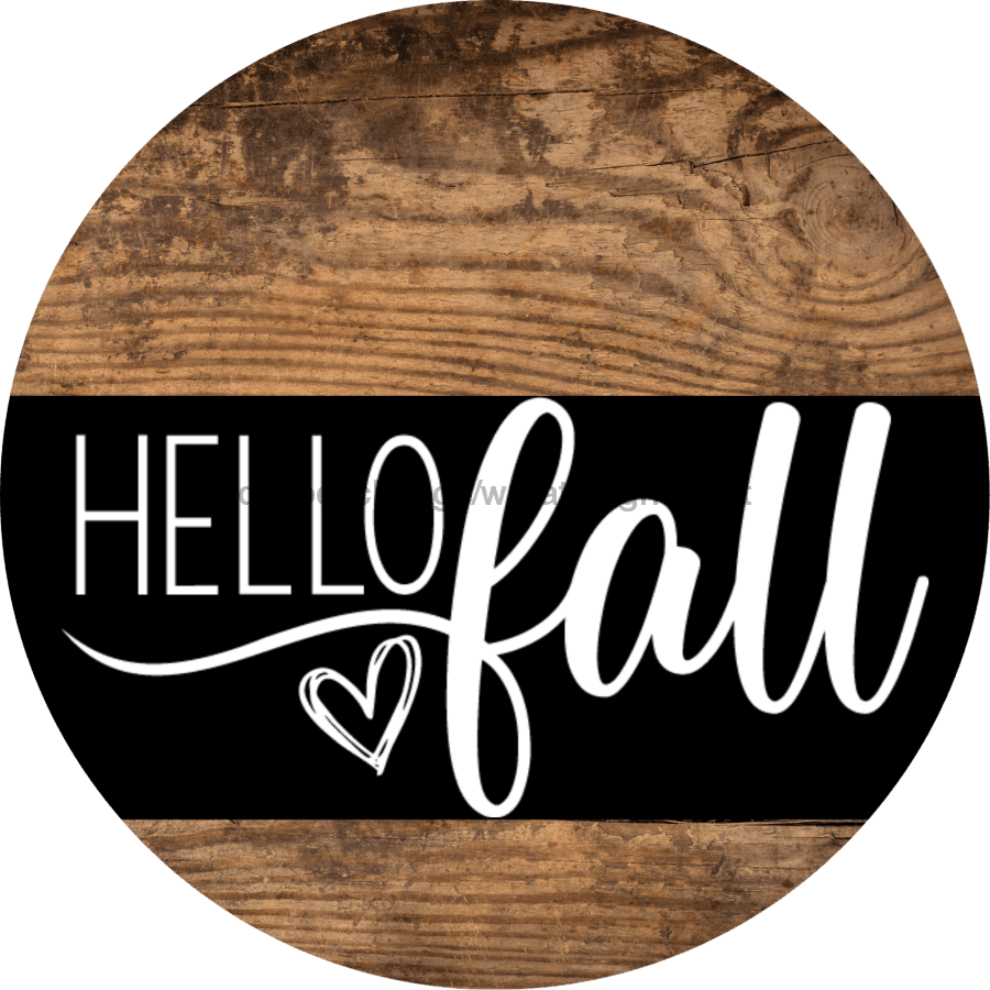 Wreath Sign Fall Hello Decoe-2340 For Round 10 Metal
