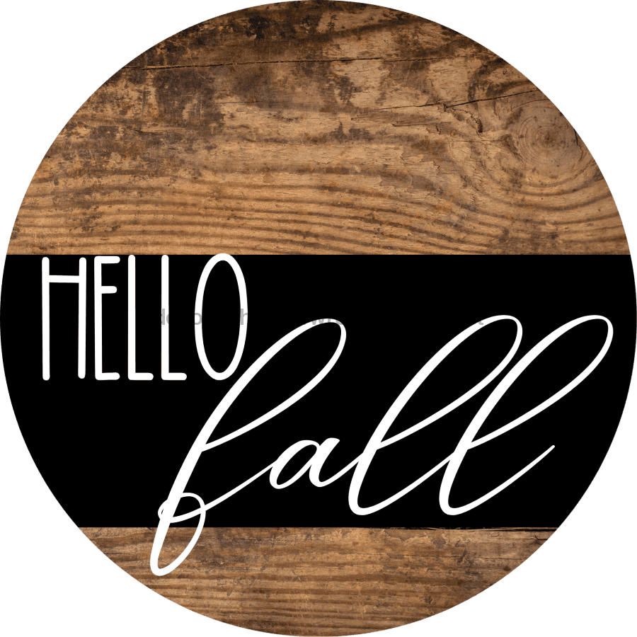 Wreath Sign Fall Hello Decoe-2342 For Round 10 Wood