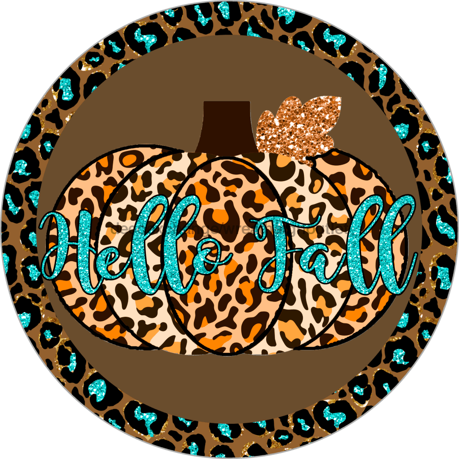 Wreath Sign, Fall Sign, Pumpkin Sign, 10" Round Metal Sign DECOE-668, DecoExchange, Sign For Wreath - DecoExchange