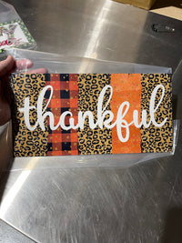 Thumbnail for Fall Thankful 6x12" Metal Wreath Sign - DECOE-141