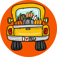 Thumbnail for Wreath Sign, Fall Truck Sign, Fall Pumpkin Sign, 10