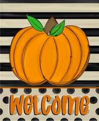 Thumbnail for Fall Welcome Pumpkin 8x10" Metal Wreath Sign - DECOE-169
