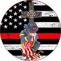 Thumbnail for Wreath Sign, Firefighter Sign, USA Sign, 10