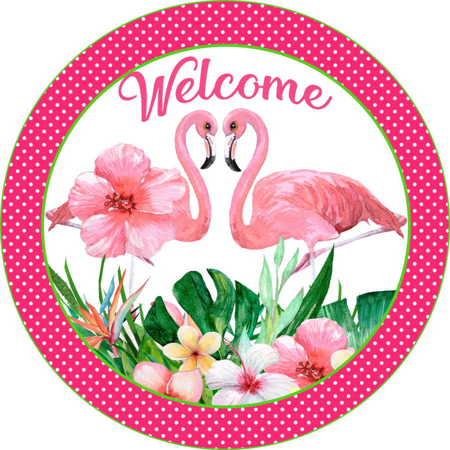 Flamingo Spring 18" Wood Door Hanger - DECOE-273-DH
