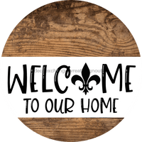 Thumbnail for Wreath Sign Fleur De Lis Welcome Louisiana Decoe-2352 For Round 10 Wood