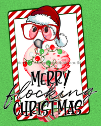 Thumbnail for Wreath Sign, Flocking Christmas, Flamingo Christmas Sign, 8