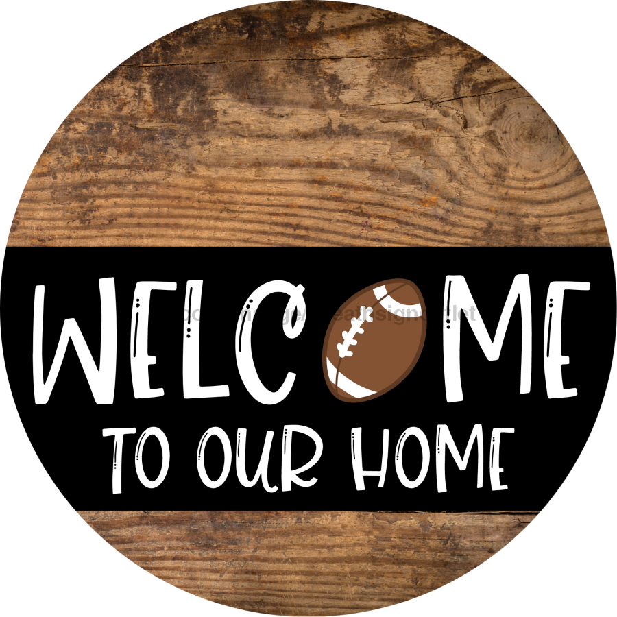 Wreath Sign, Football Sign, Welcome To Our Home Sign, DECOE-2323, Sign For Wreath, Round Sign, DecoExchange - DecoExchange¬Æ