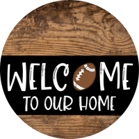 Thumbnail for Wreath Sign, Football Sign, Welcome To Our Home Sign, DECOE-2323, Sign For Wreath, Round Sign,  wood wreath sign, 10 round, sports, fall