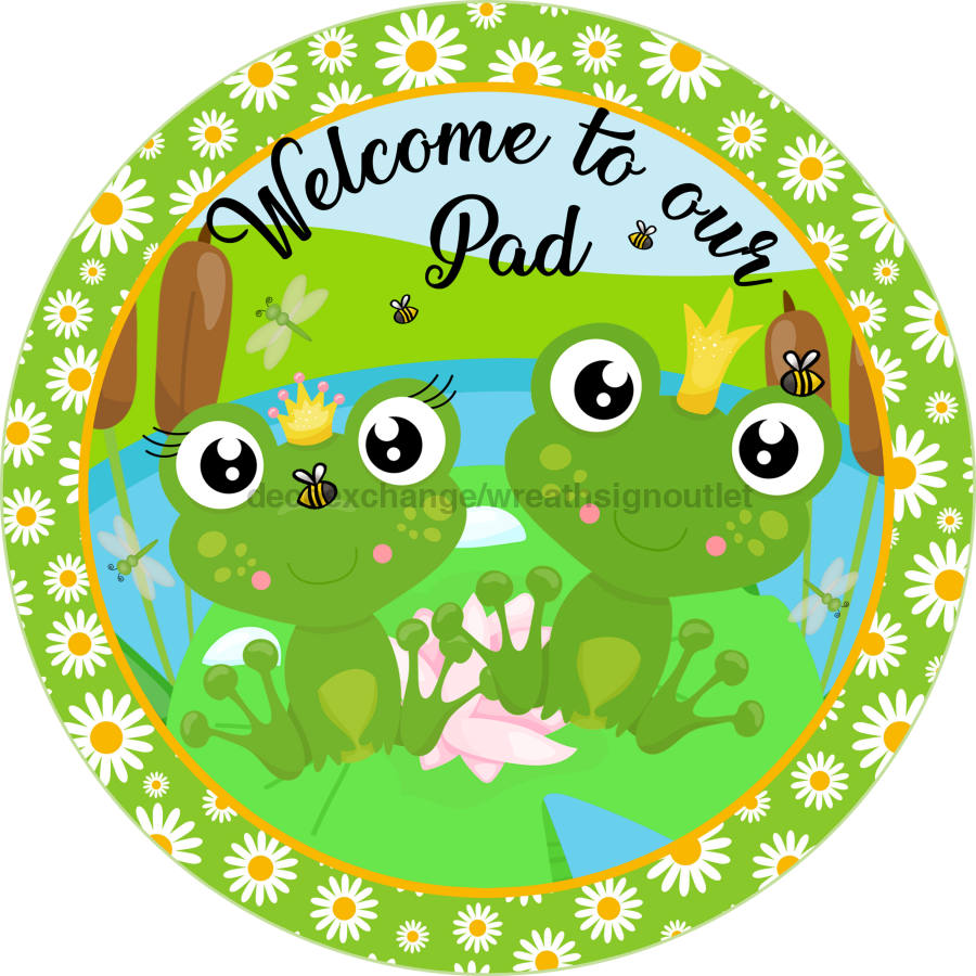 Frog Spring 10" Metal Wreath Sign - DECOE-268
