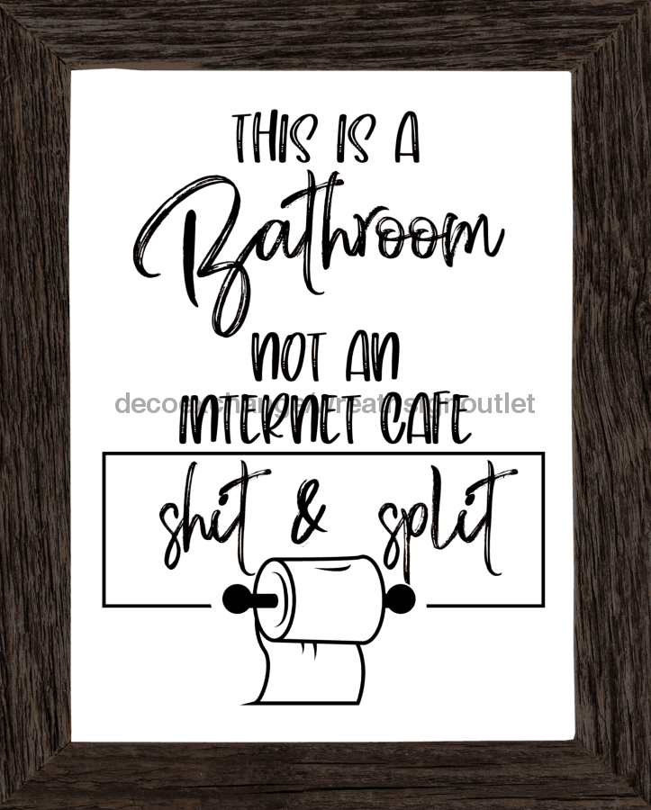 Wreath Sign, Funny Bathroom Sign, Internet Cafe Sign, 8x10" Metal Sign DECOE-813, Sign For Wreath, DecoExchange - DecoExchange