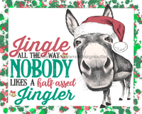Thumbnail for Wreath Sign, Funny Christmas Sign, Christmas Donkey, 8x10