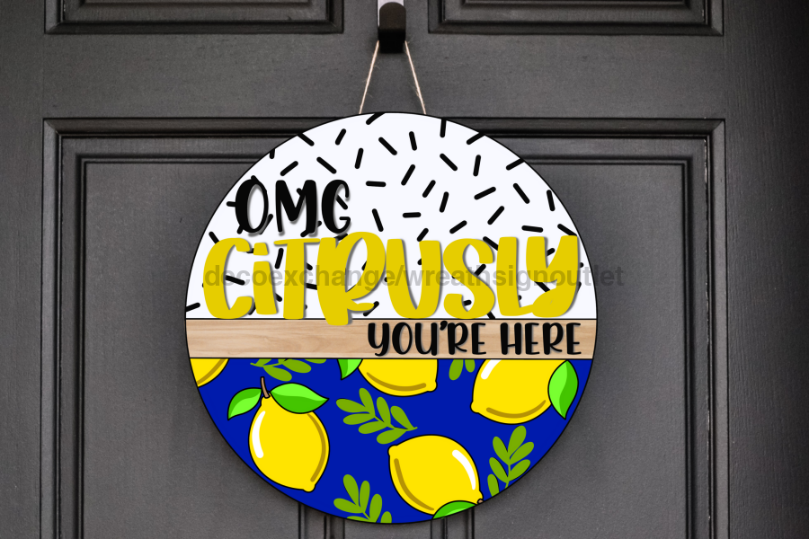 Funny lemon 18" Wood Door Hanger - CR-049-DH